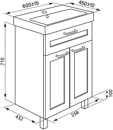 Iddis Тумба с раковиной New Sena 60 белая/светлое дерево – фотография-8